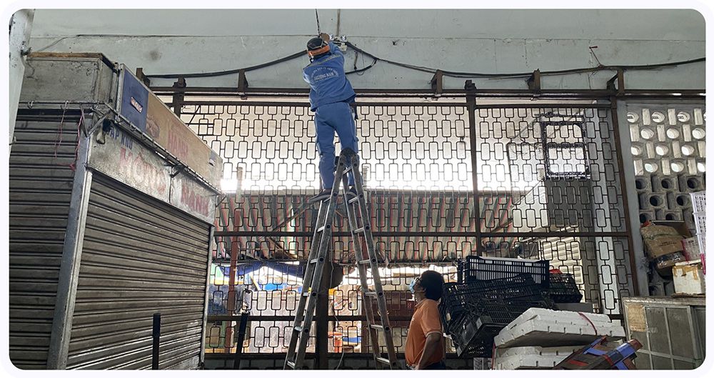 Thi công lắp đặt camera FPT tại chợ Thái Bình - quận 1