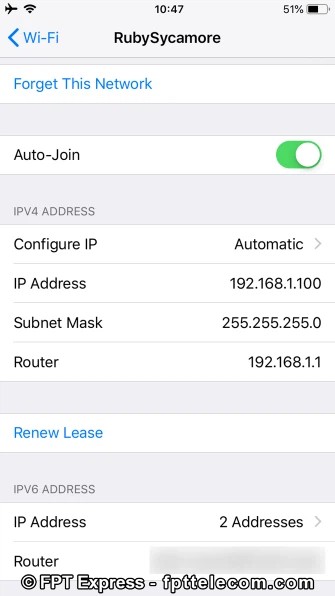 Cách kiểm tra IP Default Gateway trên điện thoại iOs