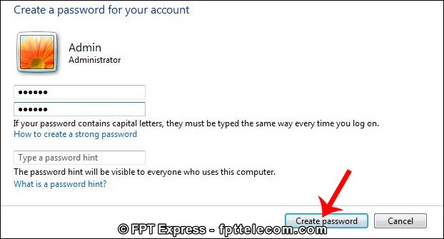 Nhập mật khẩu đăng nhập PC bên trên dù như hình