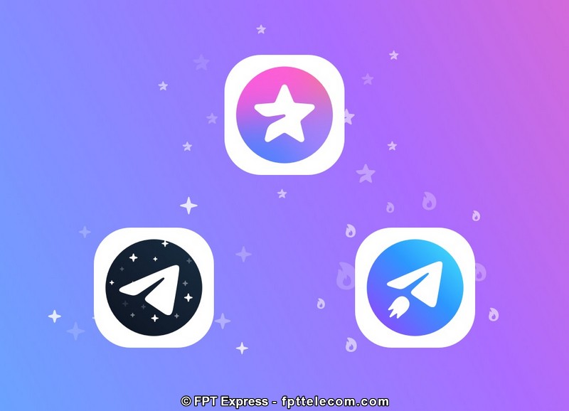 Các tùy chỉnh biểu tượng Telegram Premium trên màn hình điện thoại