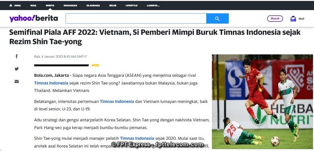 Báo chí Indonesia rất quan tâm đến trận đối đầu với Việt Nam, họ quyết tâm giáng đòn Việt Nam trên sân Gelora Bung Karno để tự tin hơn trên sân Mỹ Đình