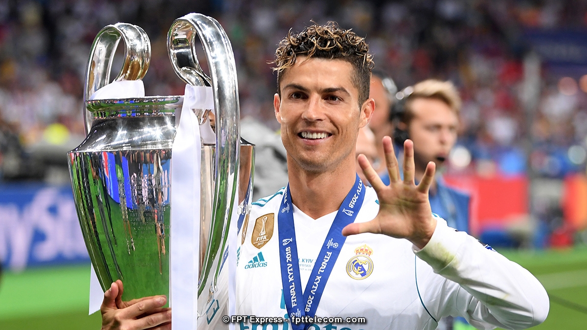 Cristiano Ronaldo có tất thảy 5 lần vô địch Champions League trong màu áo của 2 CLB là Manchester United và Kền kền trắng