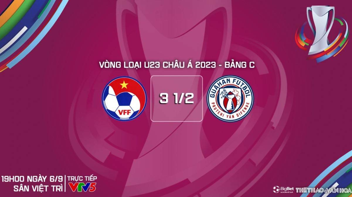 Link xem U23 Việt Nam vs U23 Guam hôm nay (19h00 ngày 06/09/2023)