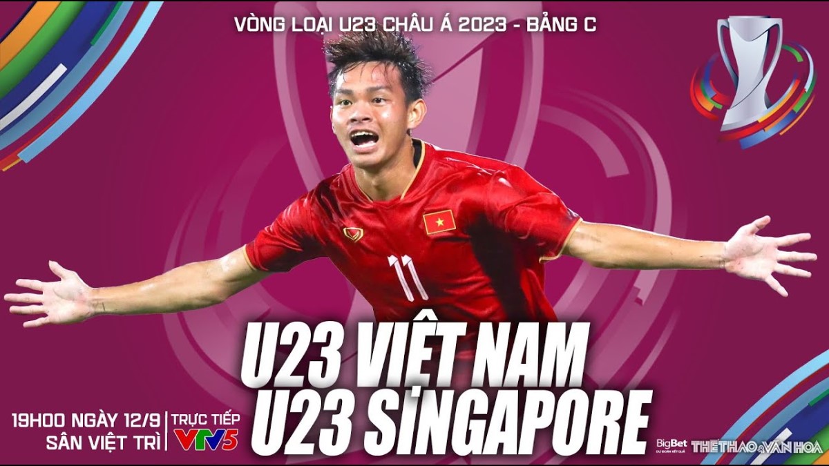 Link xem U23 Việt Nam vs U23 Singapore hôm nay (19h00 ngày 12/09/2023)
