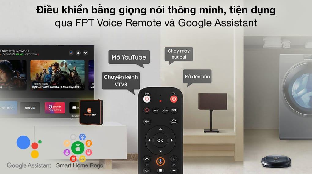Đi kèm FPT Voice Remote tích hợp điều khiển giọng nói Google Assistant
