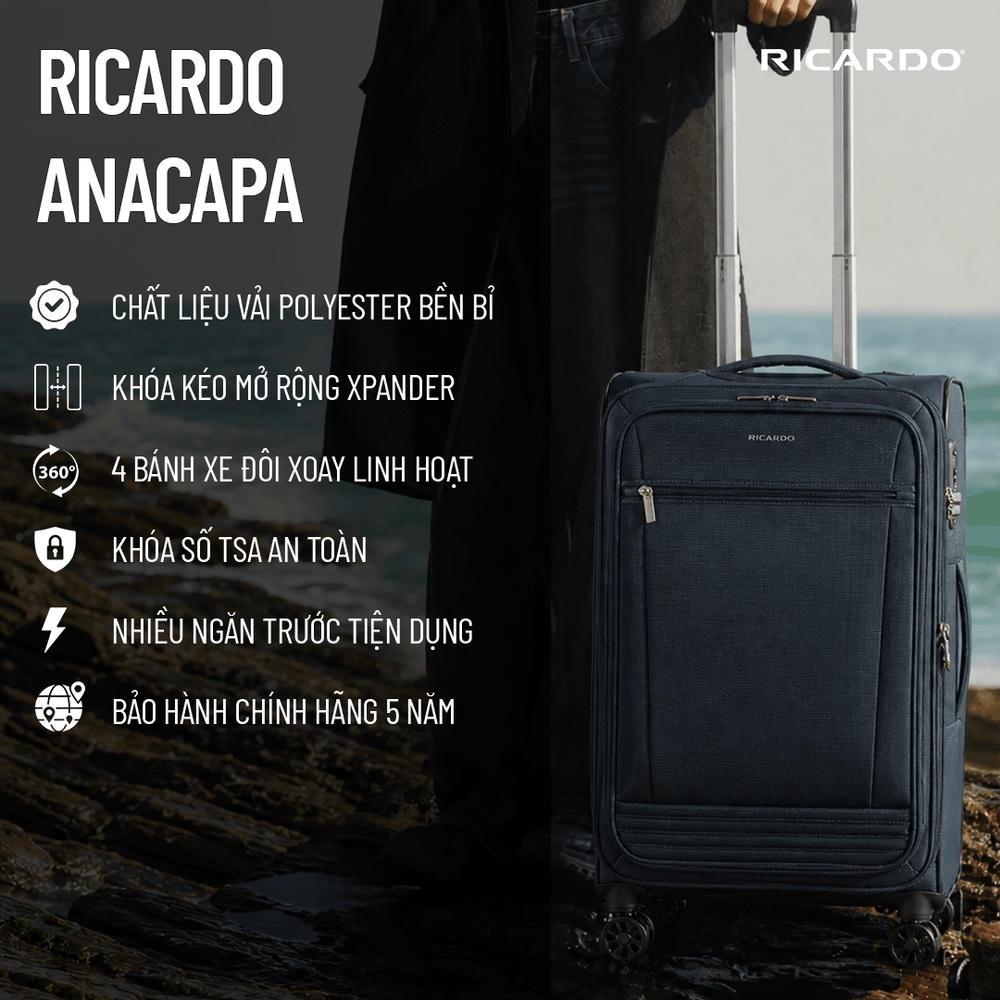 Ảnh: Các tính năng đặc thù của vali vải Ricardo Anacapa đến từ USA